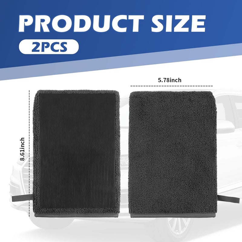 Figpade 2PCS Car Clay Mitt Auto Detailing,Soft Clay Bar Mitt for Cleaning Car Surfaces,Anti-Scratch Clays Mitts for Cars Detailings to Replace Traditional Clays Bar Cars Accessories (Gray/2PCS) - Image 2